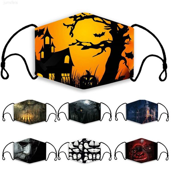 

face mask halloween 3d printed dustproof washable breathable masks for children and adults with filters