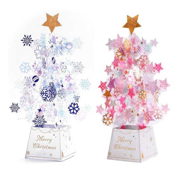

greeting cards 3d for christmas up crystal decoration xmas merry tree gifts o6w2