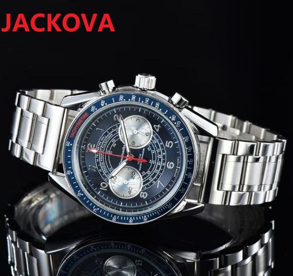 Relogio masculino 42mm dia data esqueleto homens relógios presentes de função completa cronômetro casual relógio À Prova D 'Água Japão Quartzo Movimento Cronógrafo Cronógrafo