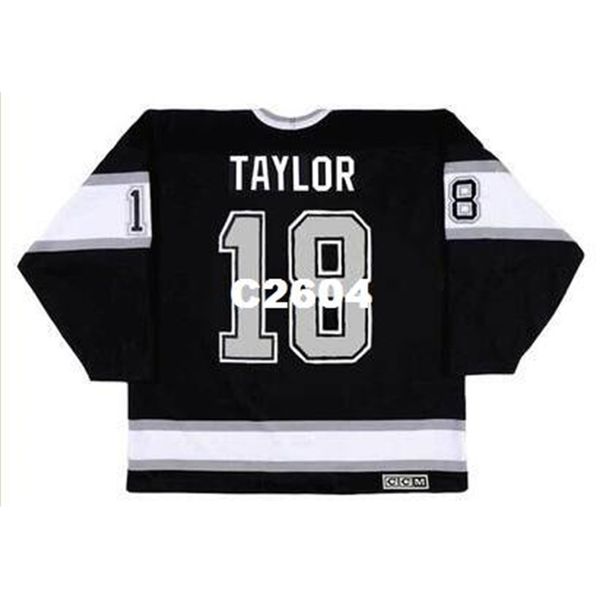 

men #18 dave taylor los angeles kings 1993 ccm vintage retro away hockey jersey or custom any name or number retro jersey, Black