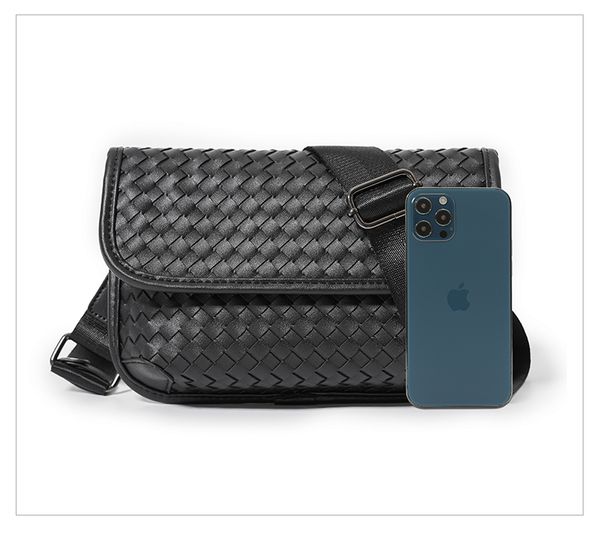 Lüks Tasarımcı Omuz Çantaları Messenger Çanta Erkek Crossbody Çanta Tığ Katı Renk Örgü Desen Lozenge Örme HBP