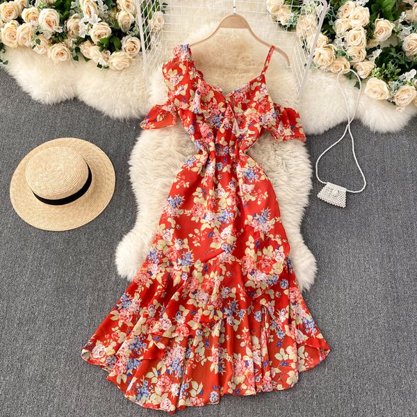 

2021 new singiny design print belts women's dress v-neckline line summer off the shoulder dressed irregular s6l4, Black;gray