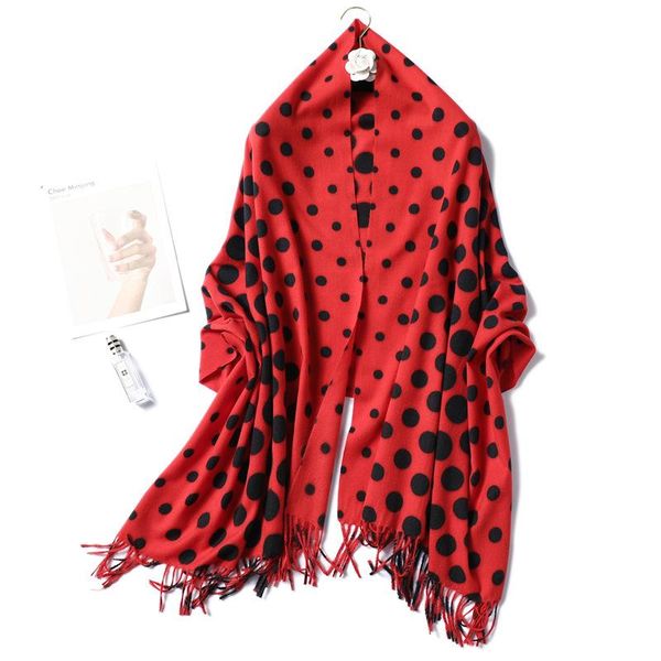 

fashion dot print scarf women cashmere warm shawls and wraps long soft pashmina lady neck warmer scarves winter 2020 new echarpe wmtuit, Blue;gray