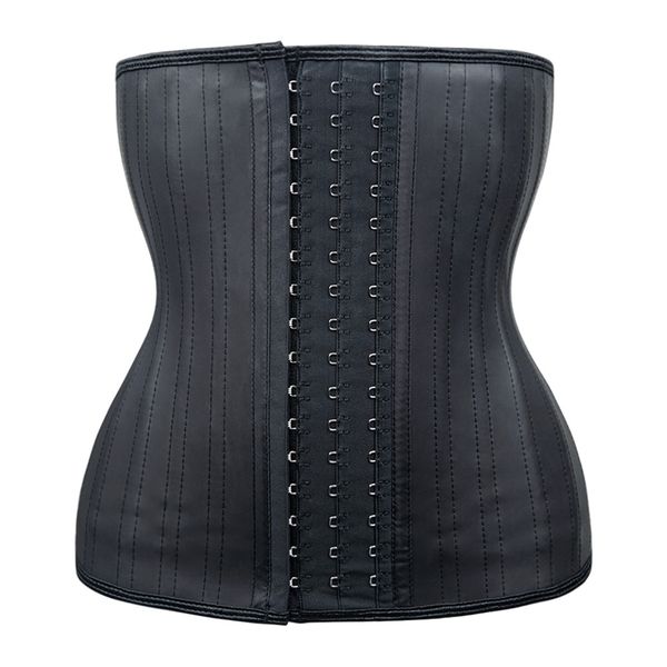 

25 steel bones waist trainer latex slim body shaper cincher corset slimming belt modeling strap shaper underwear slimming corset lj201209, Black;white