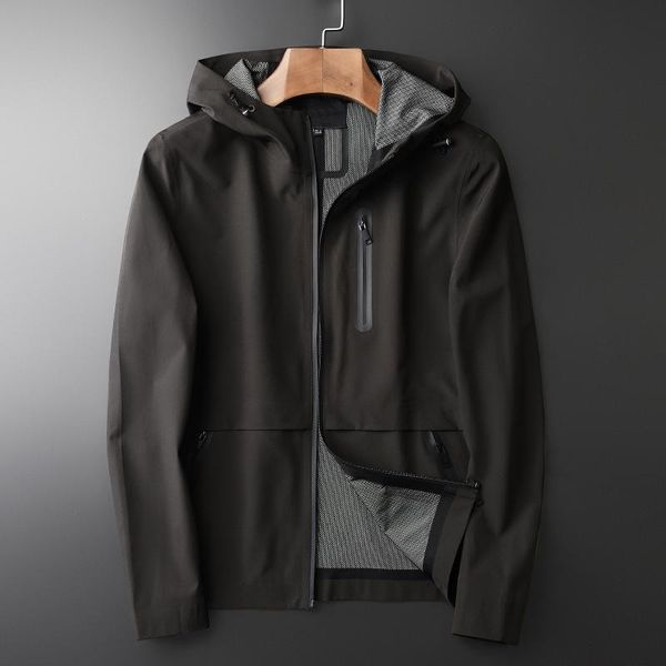 

men's jackets minglu casual hooded men luxury solid color spring and autumn sport mens coats fashion slim fit man, Black;brown