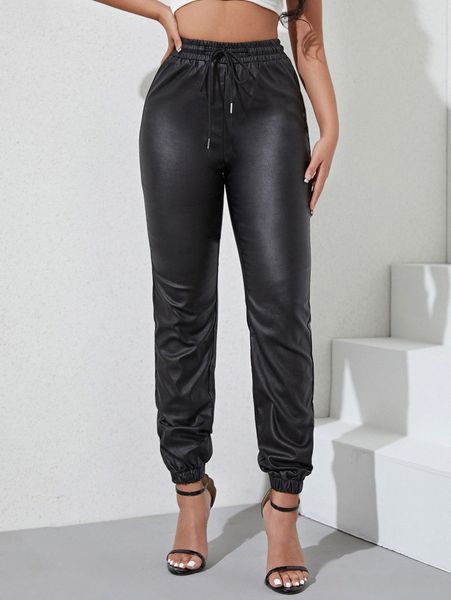 

drawstring high waisted jogger jeans e7hn#, Blue