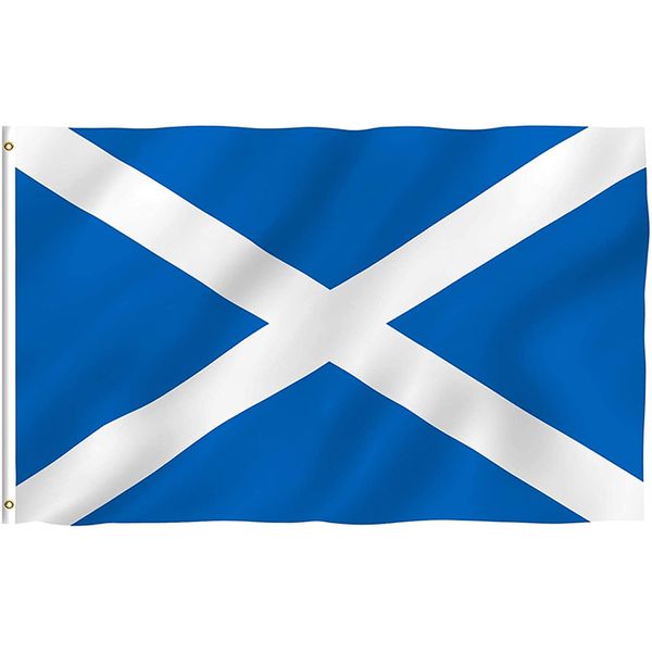 Bandeira da Escócia 3x5ft, clube de suspensão Personalizado exterior 3x5ft Impresso poliéster, costura dupla com grommets de latão