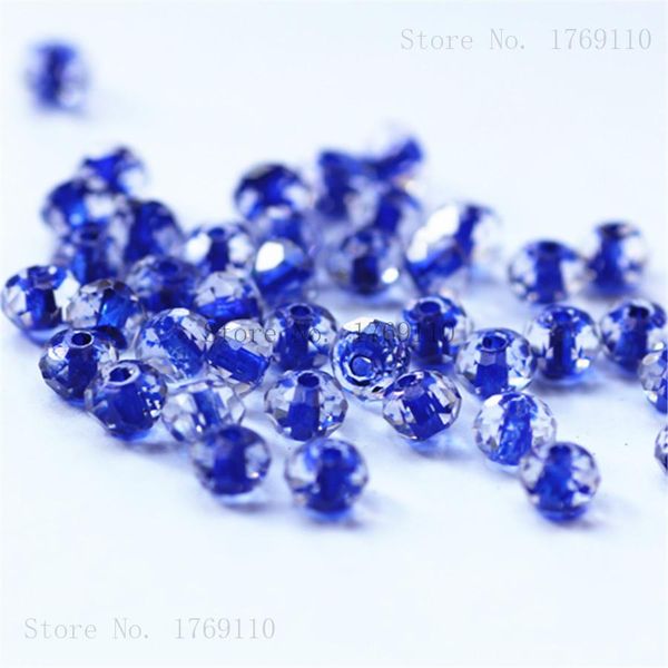 

isywaka blue golden colors 4*6mm 50pcs rondelle austria faceted crystal glass beads loose round beads for jewelry making bbyuot