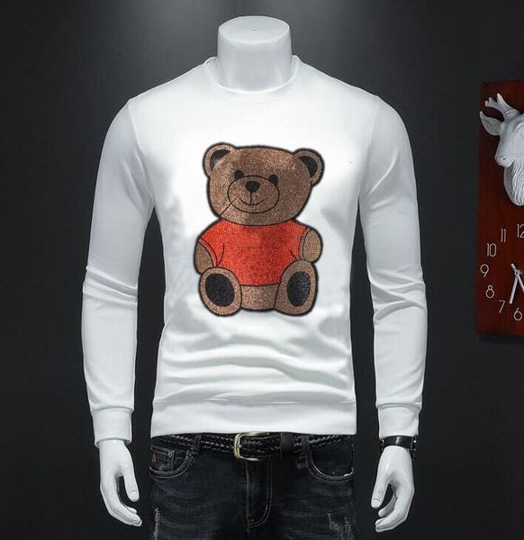 

fashion street wear sweatshirts drill pullover hoodies men casual male apparel cool rhinestone c52, Black
