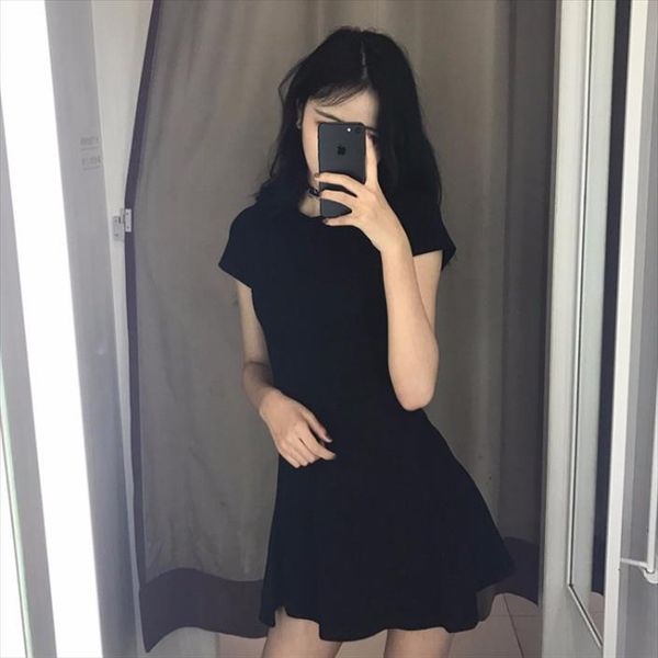 

wholesale 2019 new spring selling womens fashion casual dress bw20 drop shipping good quality, Black;gray