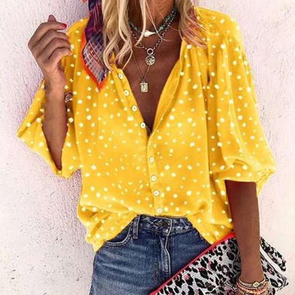 

leopard print shirt button blouse casual loose baggy button up basic work, White
