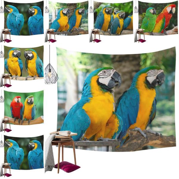 

parrot print tapestry art wall hanging blanket beach towel background cloth yoga mat rug home bedroom decor