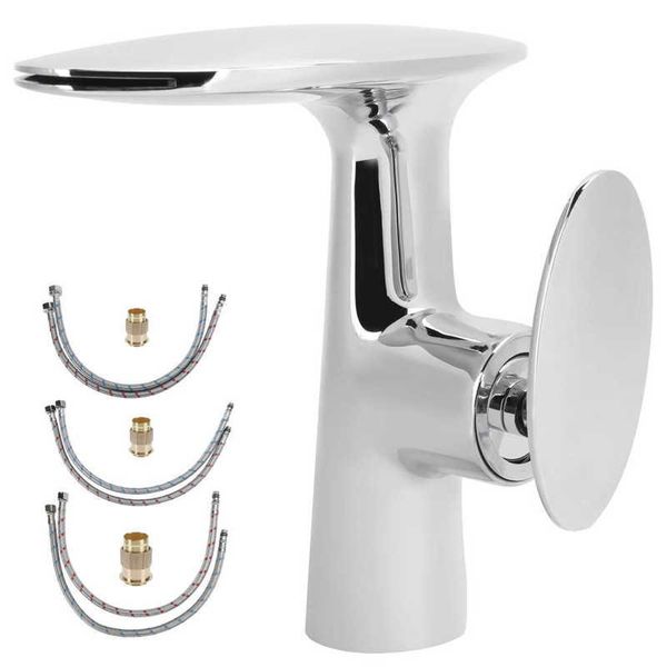 

copper+zinc alloy waterfall faucet cold mixing water tap with single handle for home bathroom kitchen