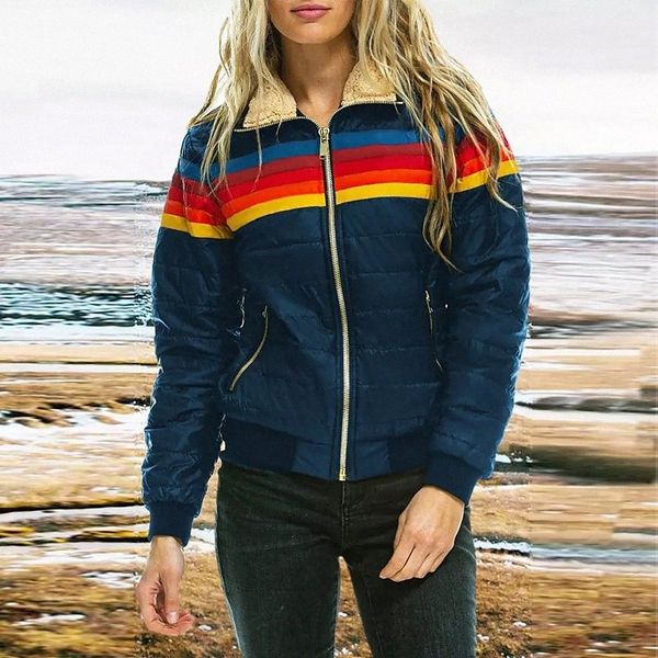 

women's puffer jacket street daily fall winter regular coat stand collar regular fit windproof warm active casual streetwear jacket lon, Black