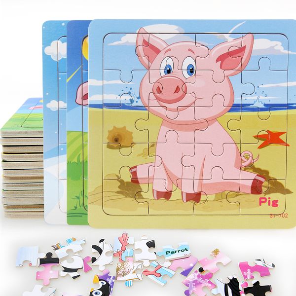 

baby cognition puzzle wooden toys for kids poultry animal small piece jigsaw educational learning toys for children gift