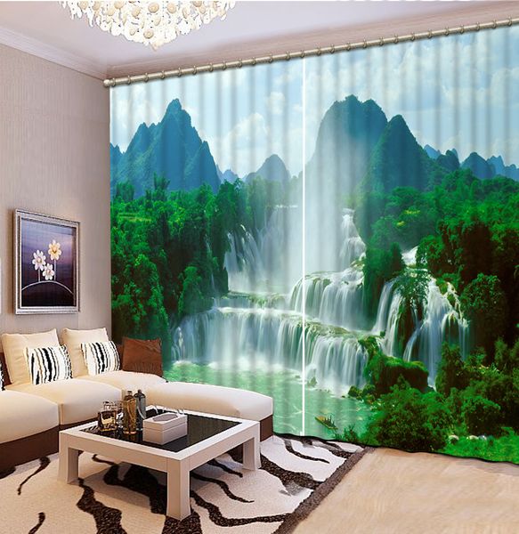 

luxury 3d window curtain living room shower hooks green hills and green water curtains blackout tapestry custom size