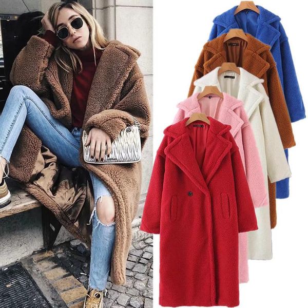 

2020 ins fashion winter outwear coats thick winter women fashion long coats warm long, Black
