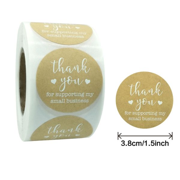 

500pcs 2.5/3.8/5cm thank you adhesive stickers handmade business baking gift bag decoration label