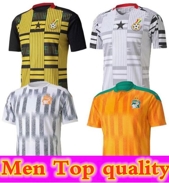 

2020 2021 ghana ivory coast soccer jerseys 20 21 thomas ayew seko fofana nicolas pepe kessie serge aurier national team football uniforms, Black;yellow