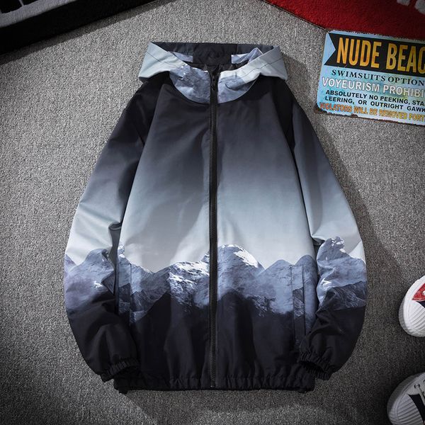 

2021 new printer hoodie spring jacket men's casual mountair college fine male of ynl4 ujlr, Black;brown