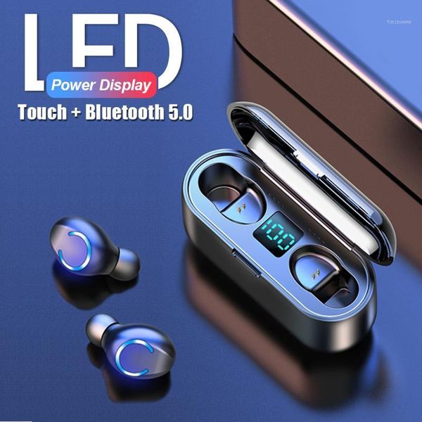 

tws 5.0 bluetooth earphones wireless headphones 9d hifi stereo sports waterproof mini wireless earphones headsets led 1200 mah1