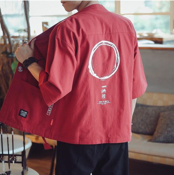 

men's jackets summer vintage cotton linen kimono jacket for men plus size 5xl thin sunscreen cardigan coat half sleeve outerwear1, Black;brown