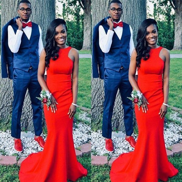 

дешево простые элегантные красные плюс размер вечерние платья вечерних платьев атлас-выпускного вечера джинги драгоценного дерева официальны, Black;red