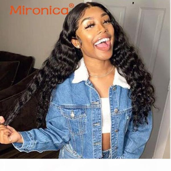 

loose deep wave human hair wigs 13x4 lace frontal wigs remy human hair lace frontal for black women 150 180 density, Black;brown