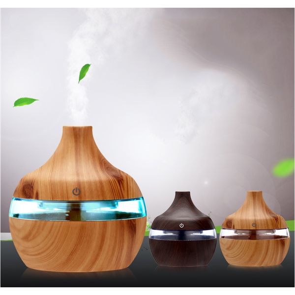 

saengq electric humidifier essential aroma oil diffuser ultrasonic wood grain air humidifier usb mini mist maker led light for f jlldro