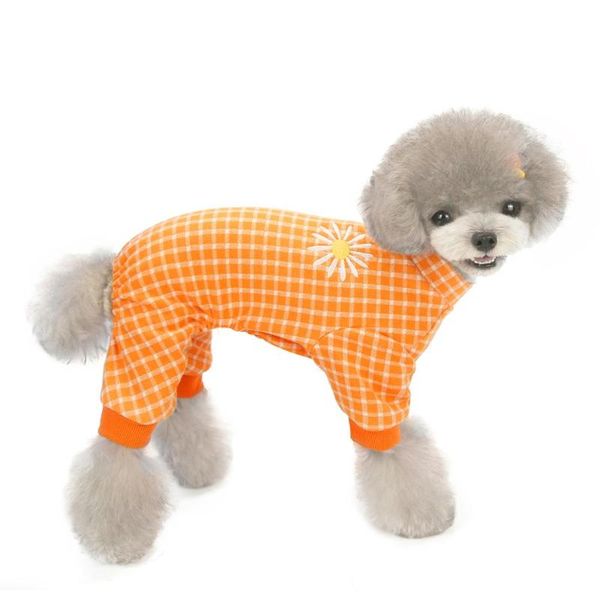 

new lovely small dogs pajamas four legs pet dogs cat clothes puppy jumpsuit for dog coat for chihuahua plaid clothing