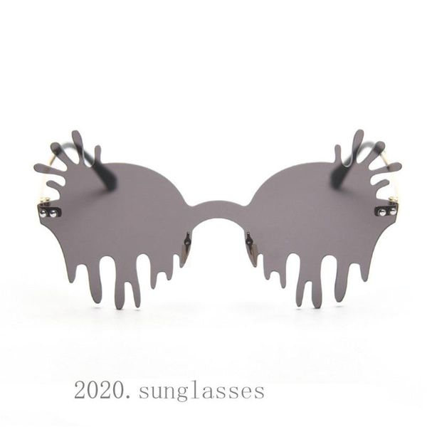 

sunglasses rimless heart shape women 2021 fashion punk vintage unique eyewear for glasses uv400 fml, White;black