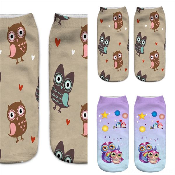 

hdpyc mid retro folk socks fashion trend sports strideline sock stretch animal print owl middle tube thicken winter male casual socks mens, Black