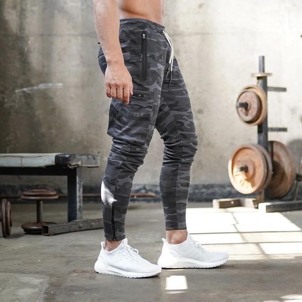 

fashion men cotton pants bodybuilding workout fitness sweatpants men casual pant1, Black