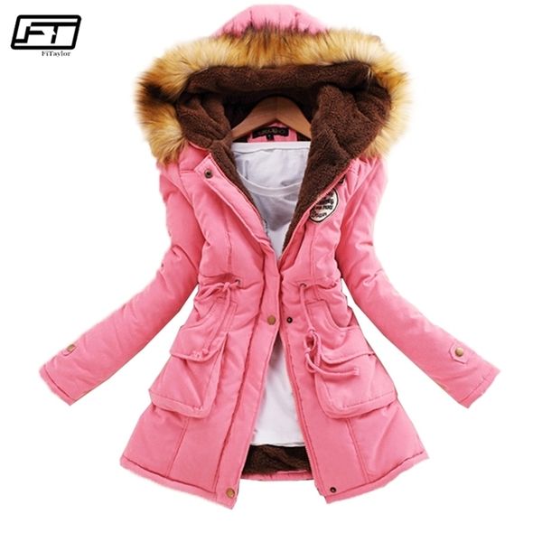 

fitaylor winter plus size jacket women warm hooded parka mujer thick cotton black padded coat female long paragraph jackets y201012