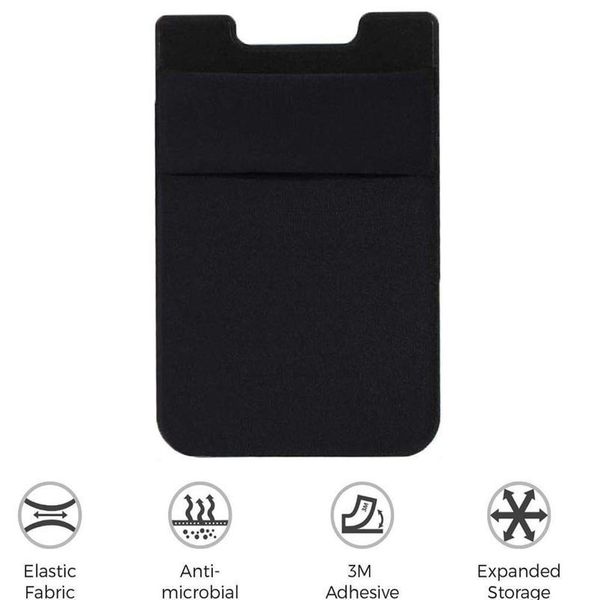 

20pcs adhesive sticker double pocket cell phone stick on card wallet stretchy lycra credit cards id card holder pouch sl sqcsan