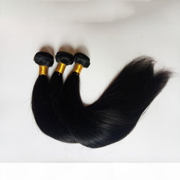 

full cuticle brazilian european virgin human straight hair 8-28inch indian mongolian remy hair weaves factory wholesale and retail dhgate, Black