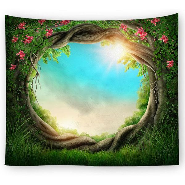 

wall decor wall hanging tapestry beautiful natural forest wall cloth green forest pattern bedroom art painting home decoration bbydsk