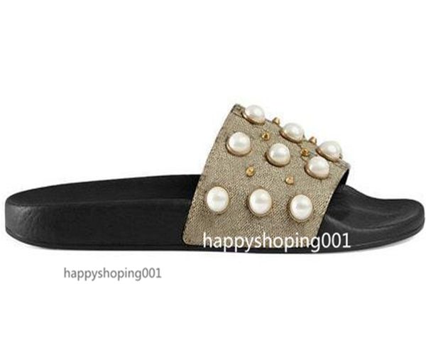 

the mens womens slippers sandals summer beach causal pearl flip flops slippers sandal shoes, Black