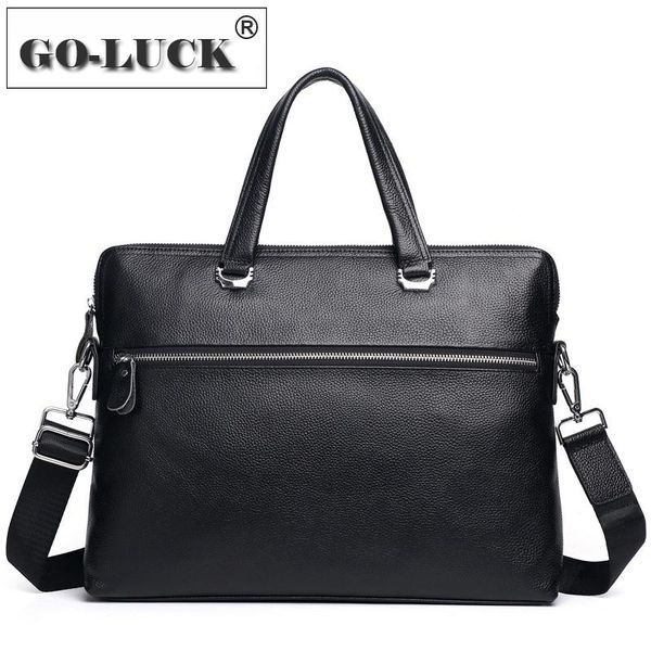 

briefcases classic simple style 14' lapcomputer handbag business briefcase cowhide leather men shoulder crossbody bag messenger bags