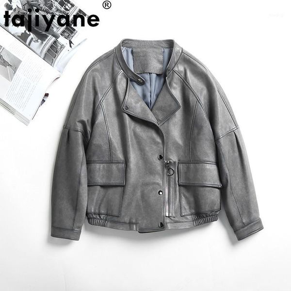

tajiyane women's coats female jacket black real genuine leather jackets zipper 2020 sheepskin coat women clothes 2023 wpy4241