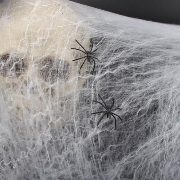 

halloween decoration spider web horror party scene props white elastic spider web horror haunted house home decoration accessories