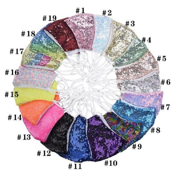 

50pcs dhl fashion bling 3d washable reusable pm2.5 shield sequins shiny face cover mount masks for adults anti-dust cloth mask