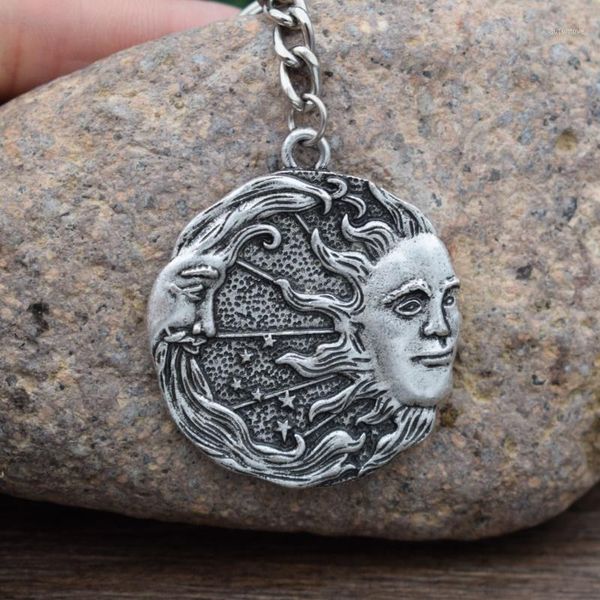 

sun and moon totem keychain bohemia friendship jewelry friend gifts1, Silver