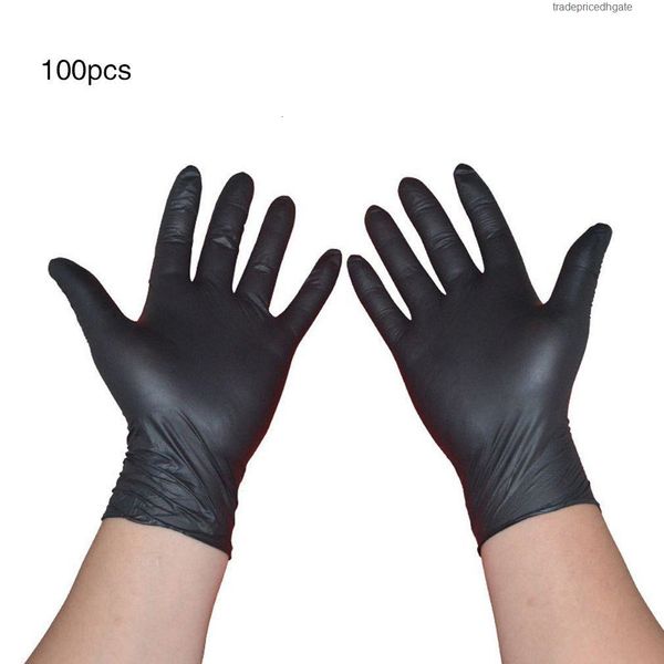 

food disposable 100pcs boxed black nitrile rubber latex household cleaning anti-static gloves