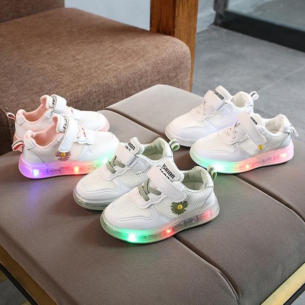 

athletic & outdoor size 21-30 children led light up kids luminous sneakers for boys girls with glowing baby anti-slippery toddler shoes, Black