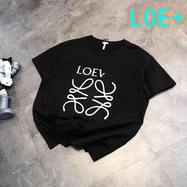

2022 factory wholesale new loe luojia summer chest 3d reflective letters short sleeve men's and women's loose t-shirt fashion, White;black