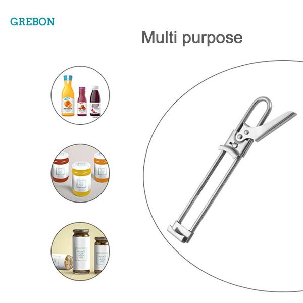 

bottle opener wall can opener stainless steel manual lid corkscrew lever kitchen gadget adjustable gripper jar multifunction cap wmtics