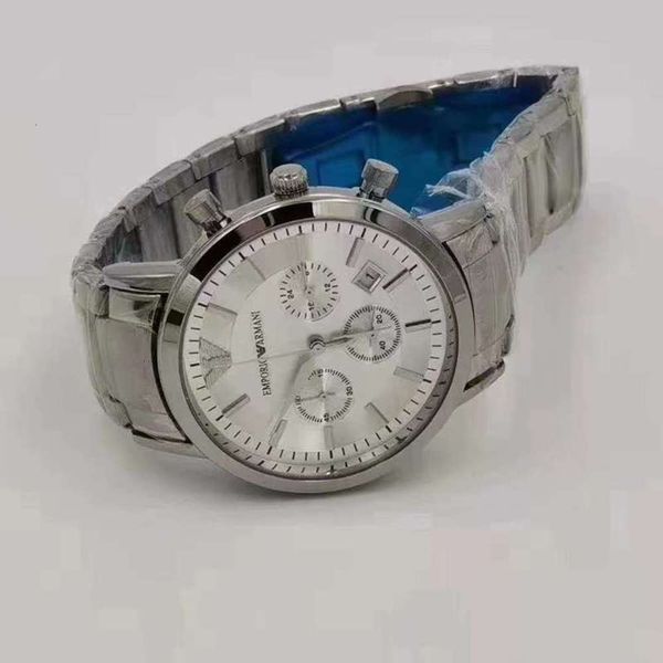 

watch three a pointer mani men's eyes men's quartz six needle steel band watch steel band watch eilk, Slivery;brown