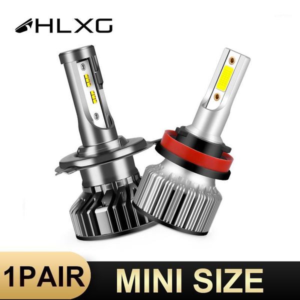 

hlxg car headlight h7 led bulb mini size lamp with zes 6000k 12000lm 80w luces led h4 h1 h11 h8 h9 9005 9006 3 4 auto light1