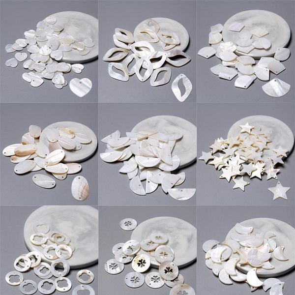 

freshwater white round square shell charm beads natural mother of pearl shell charm connector pendant for jewelry making qylwbz, Black